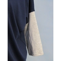 Bluzka Blanka granatowa z białymi perłowymi wstawkami